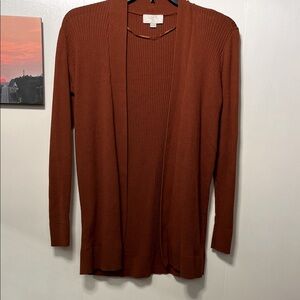 LOFT Warm Rust Cardigan Sweater